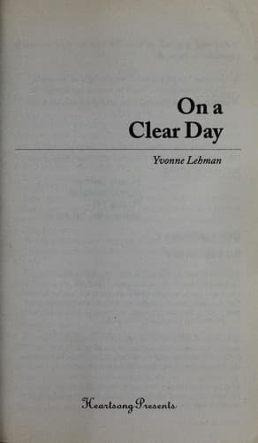 Cover of On a clear day by Yvonne Lehman