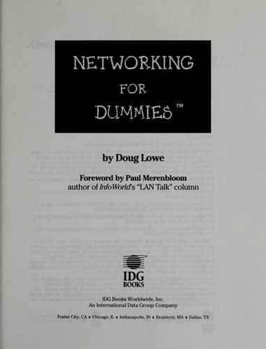 Cover of Networking for dummies by Doug Lowe