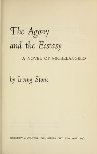 Cover of The Agony and the Ecstasy by Irving Stone