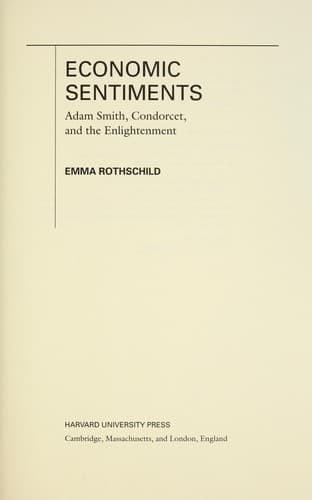 Cover of Economic sentiments by Emma Rotschild