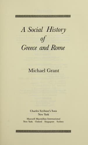 Cover of A social history of Greece and Rome by Michael Grant