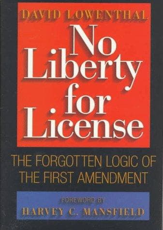 Cover of No liberty for license by David Lowenthal