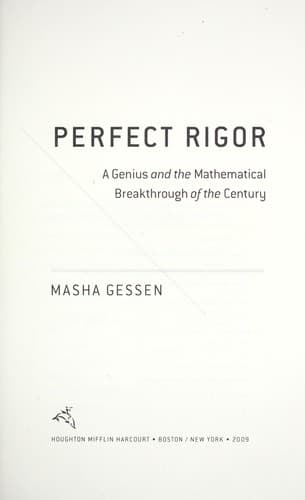 Cover of Perfect rigor by Masha Gessen
