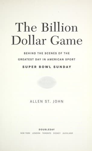 Cover of The billion dollar game by Allen St. John