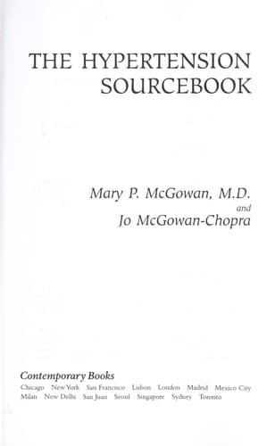 Cover of The hypertension sourcebook by Mary P. McGowan