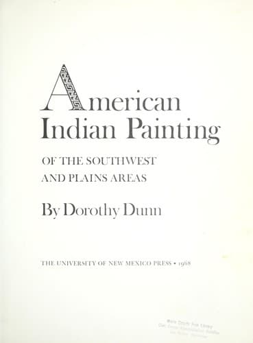 Cover of American Indian painting of the Southwest and Plains areas by Dorothy Dunn