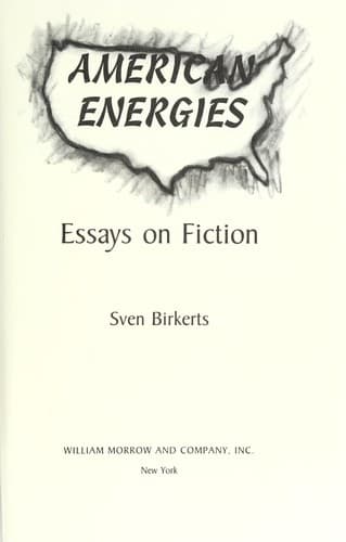 Cover of American Energies by Sven Birkerts