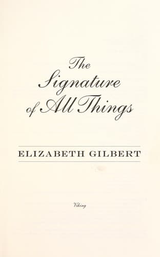 Cover of The Signature of All Things by Elizabeth Gilbert