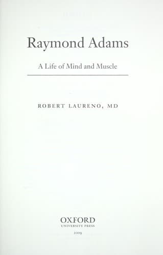 Cover of Raymond Adams by Robert Laureno