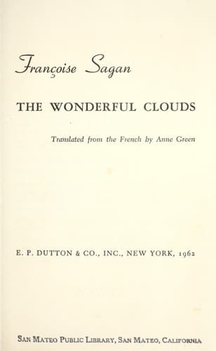 Cover of Les merveilleux nuages by Françoise Sagan
