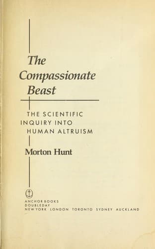 Cover of The compassionate beast by Hunt, Morton M