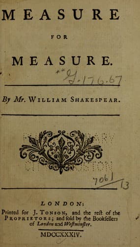 Cover of Measure for Measure by William Shakespeare