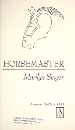Cover of Horsemaster by Marilyn Singer