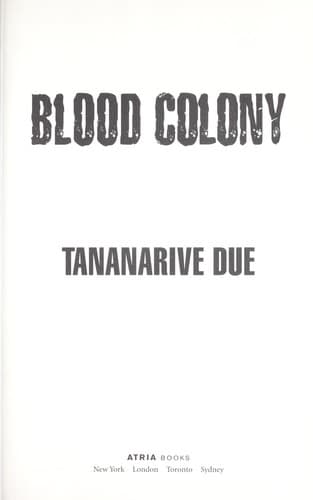 Cover of Blood colony by Tananarive Due
