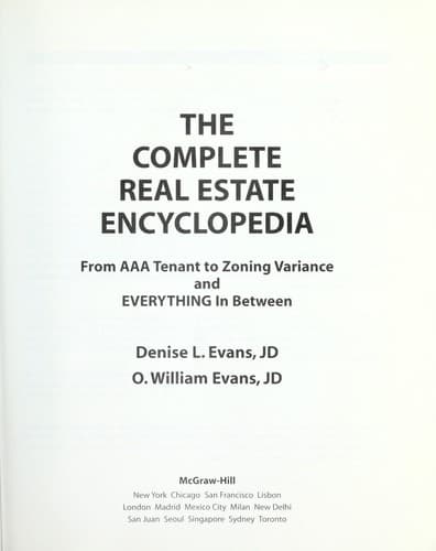 Cover of The complete real estate encyclopedia by Denise L Evans