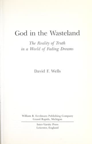 Cover of God in the wasteland by David F. Wells