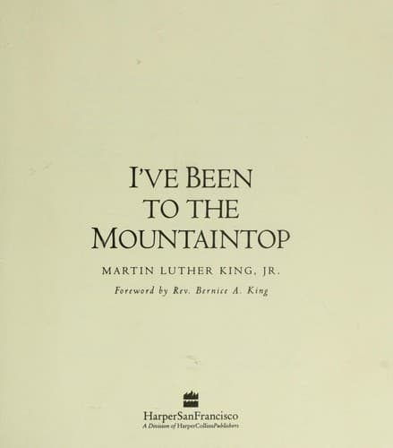Cover of I've been to the mountaintop by Martin Luther King Jr