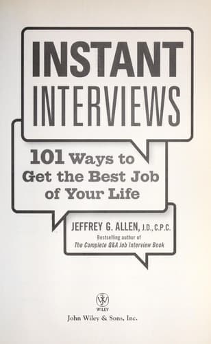 Cover of Instant interviews by Jeffrey G. Allen