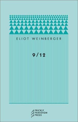 Cover of 9/12 by Eliot Weinberger