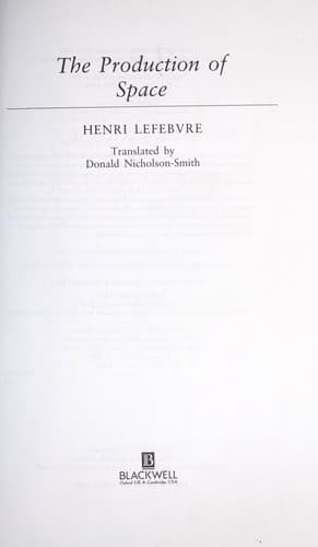 Cover of La production de l'espace by Henri Lefebvre
