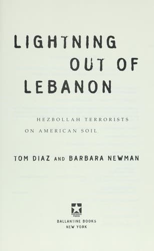 Cover of Lightning out of Lebanon by Tom Diaz