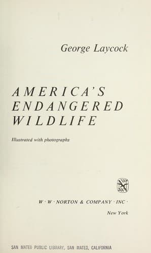 Cover of America's endangered wildlife by George Laycock