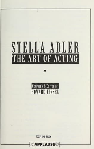 Cover of The art of acting by Stella Adler
