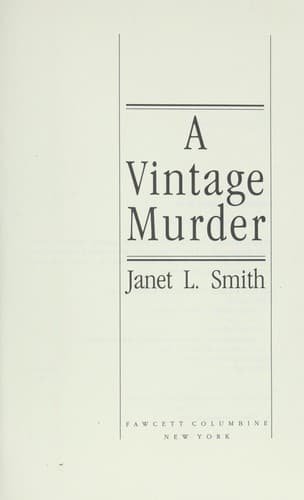 Cover of A vintage murder by Janet L. Smith