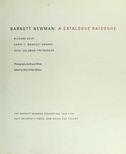 Cover of Barnett Newman by Richard Shiff