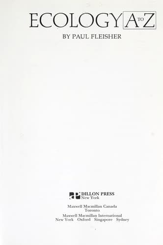Cover of Ecology A to Z by Paul Fleisher