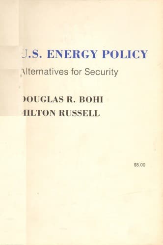 Cover of U.S. energy policy by Douglas R. Bohi