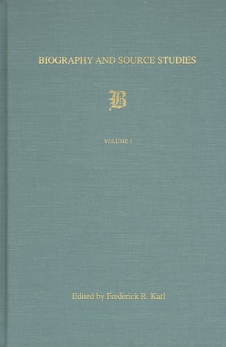 Cover of Biography and Source Studies by Frederick Robert Karl