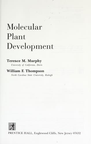 Cover of Molecular plant development by Terence M. Murphy