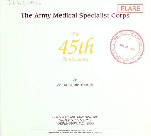 Cover of The Army Medical Specialist Corps by Ann M. Ritchie Hartwick
