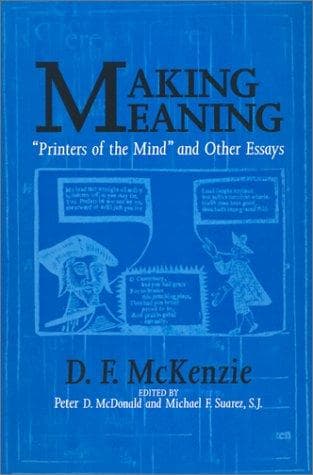 Cover of Making meaning by Donald Francis McKenzie