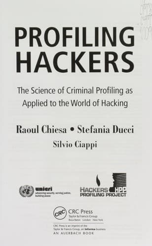 Cover of Profiling hackers by Raoul Chiesa