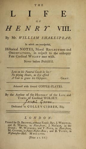 Cover of King Henry VIII by William Shakespeare
