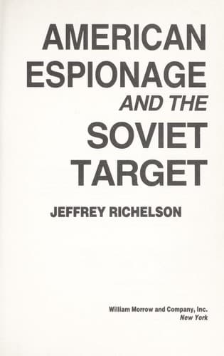 Cover of American espionage and the Soviet target by Jeffrey Richelson