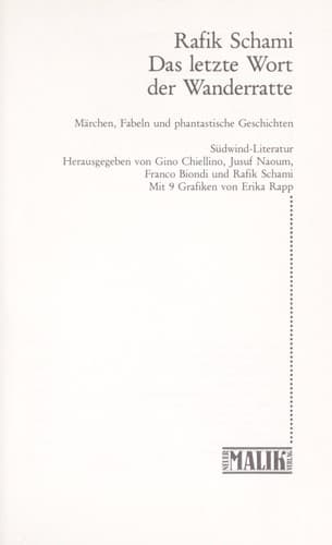 Cover of Das letzte Wort der Wanderratte by Rafik Schami