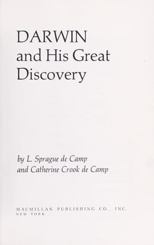 Cover of Darwin and his great discovery by L. Sprague De Camp