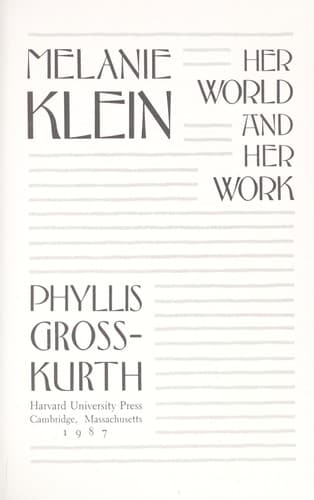 Cover of Melanie Klein by Phyllis Grosskurth