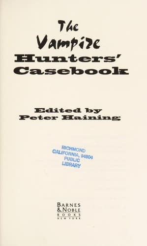 Cover of The Vampire Hunter's Casebook by Peter Haining