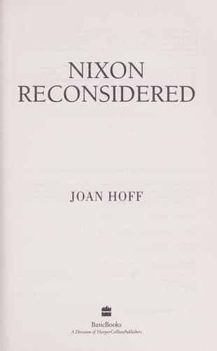 Cover of Nixon reconsidered by Joan Hoff