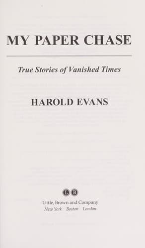 Cover of My paper chase by Evans, Harold