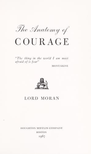 Cover of The Anatomy of Courage by Charles Wilson