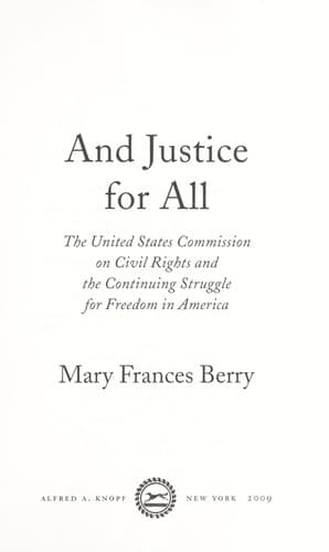 Cover of And justice for all by Mary Frances Berry