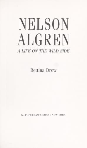 Cover of Nelson Algren by Bettina Drew