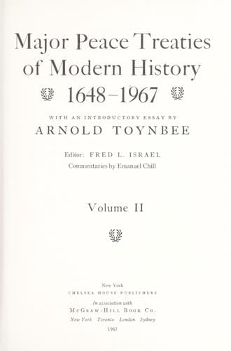 Cover of Major peace treaties of modern history, 1648-1967 by Fred L. Israel