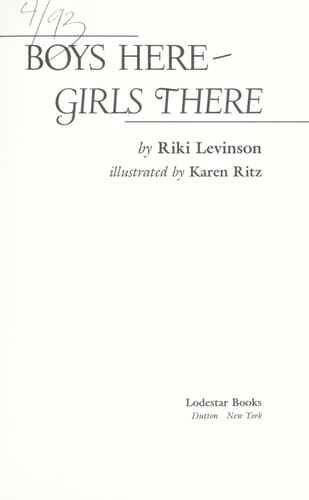 Cover of Boys here--girls there by Riki Levinson