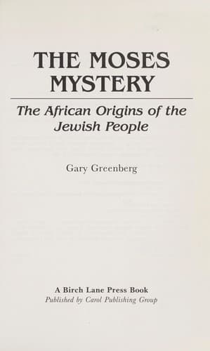 Cover of The Moses mystery by Greenberg, Gary